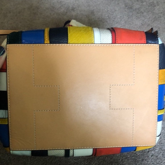 Tory Burch Half-Moon Balloon Stripe Satchel - Picture 5 of 12